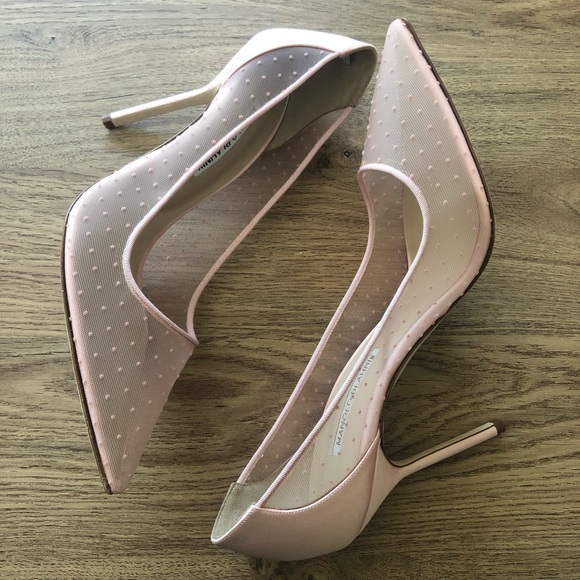 NIB $795 Manolo Blahnik BB Swiss Dot Pointed Toe Pump in Pink - size 10 / 40! - Picture 8 of 16